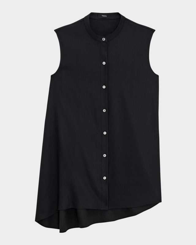 Sleeveless Asymmetric Draped Tunic